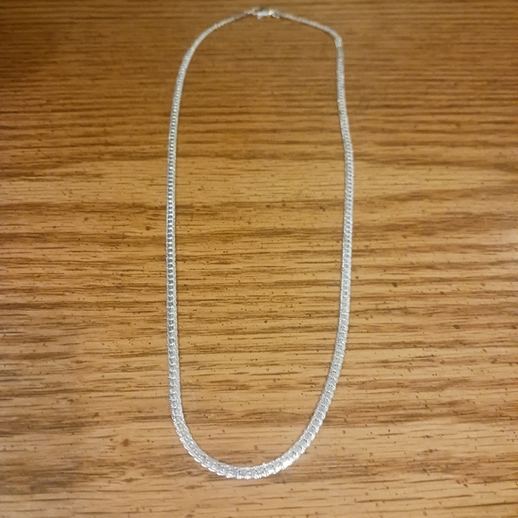 Sterling silver chain (sideways flat links) - Picture 1 of 5